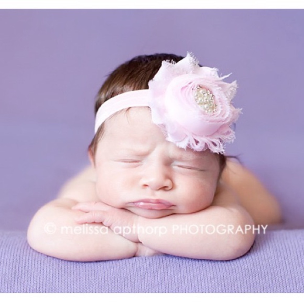 Pink Floral Baby Headband
